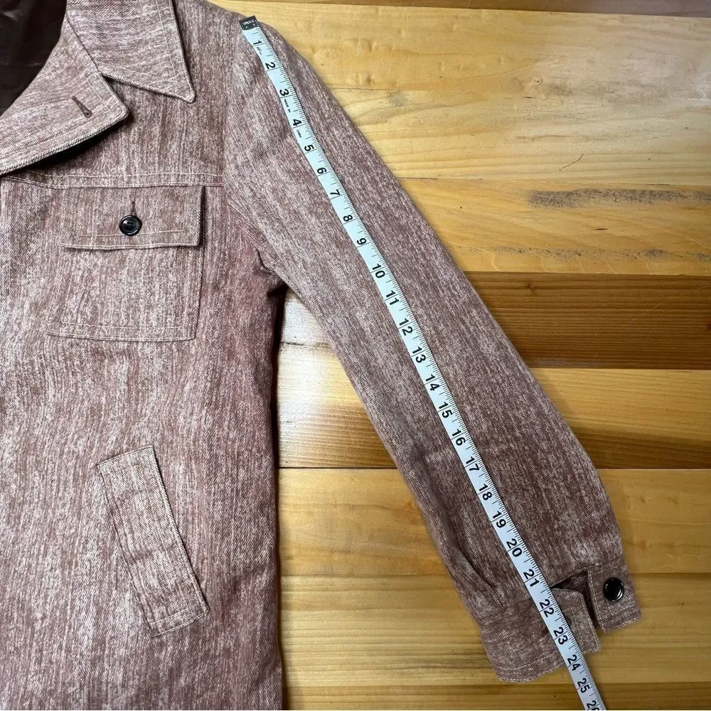 Vintage 60’s 70’s Style Lightweight Jacket Brown Fully Lined Size Medium